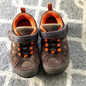 Crocs Kids Brown & Orange Lightweight Mesh Sneakers